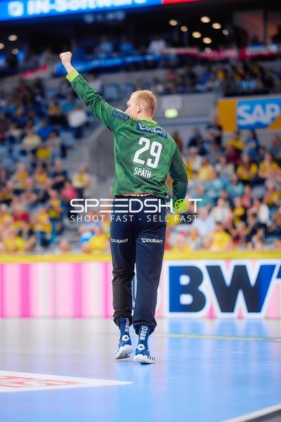 Torwartjubel David Späth (29;Rhein Neckar Löwen)