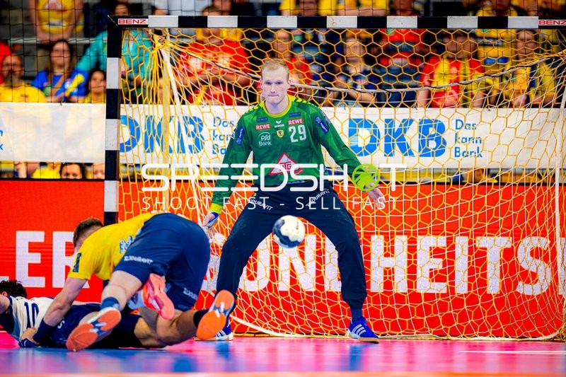 David Späth (29, Rhein Neckar Löwen) in Torwartposition