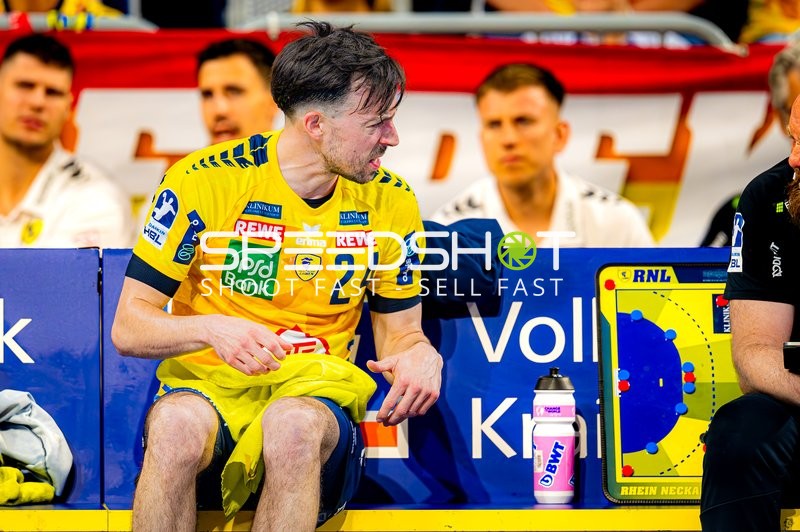 Pause mit Patrick Groetzki (24;Rhein Neckar Löwen), Ivan Martinović (5;Rhein Neckar Löwen), Sebastian Heymann (13;Rhein Neckar Löwen)