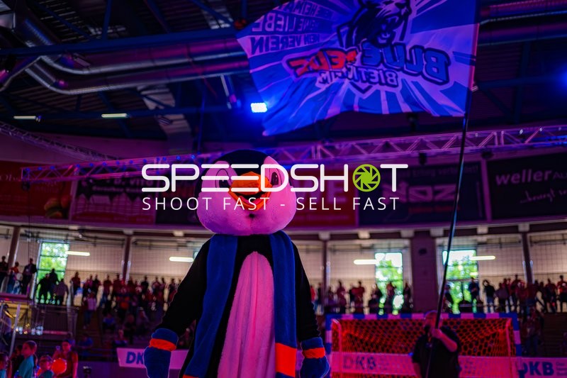 Maskottchen mit Fahne