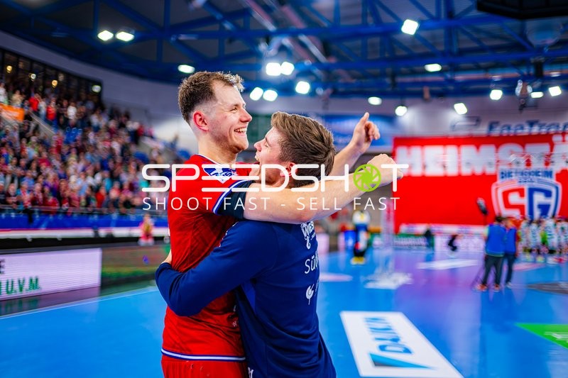 Feier nach Spielende Maximilian Hejny (64;SG BBM Bietigheim)