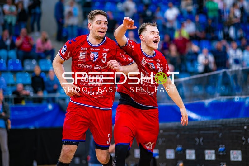 Torjubel Nikola Vlahovic (3;SG BBM Bietigheim), Till Hermann (41;SG BBM Bietigheim)