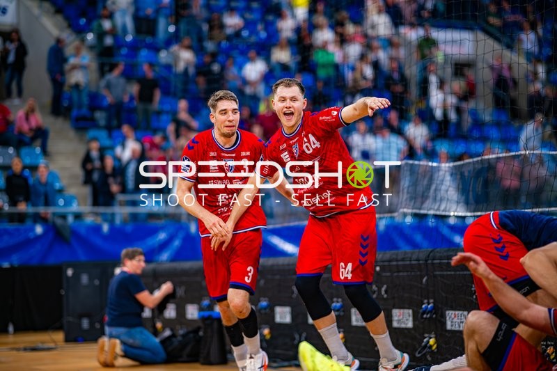 Torjubel Maximilian Hejny (64;SG BBM Bietigheim), Nikola Vlahovic (3;SG BBM Bietigheim)