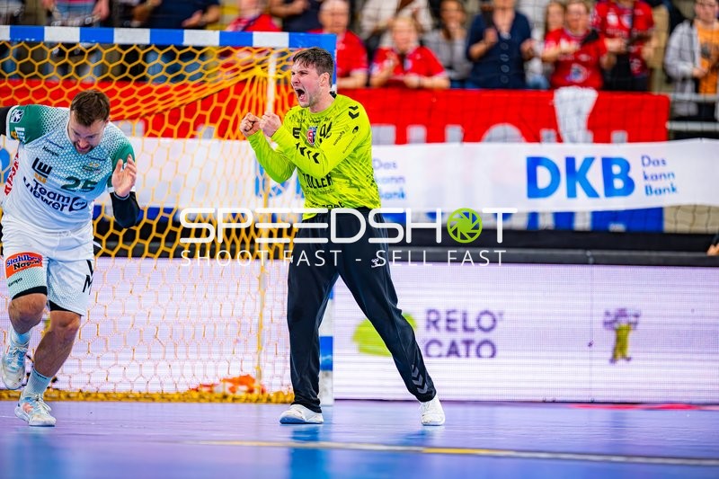 Torwartjubel Daniel Rebmann (94;SG BBM Bietigheim)