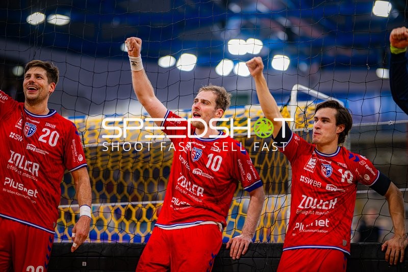 Torjubel Paco Barthe (20;SG BBM Bietigheim), Tom Wolf (10;SG BBM Bietigheim)