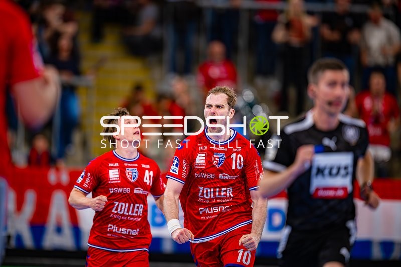 Torjubel Tom Wolf (10;SG BBM Bietigheim), Till Hermann (41;SG BBM Bietigheim)