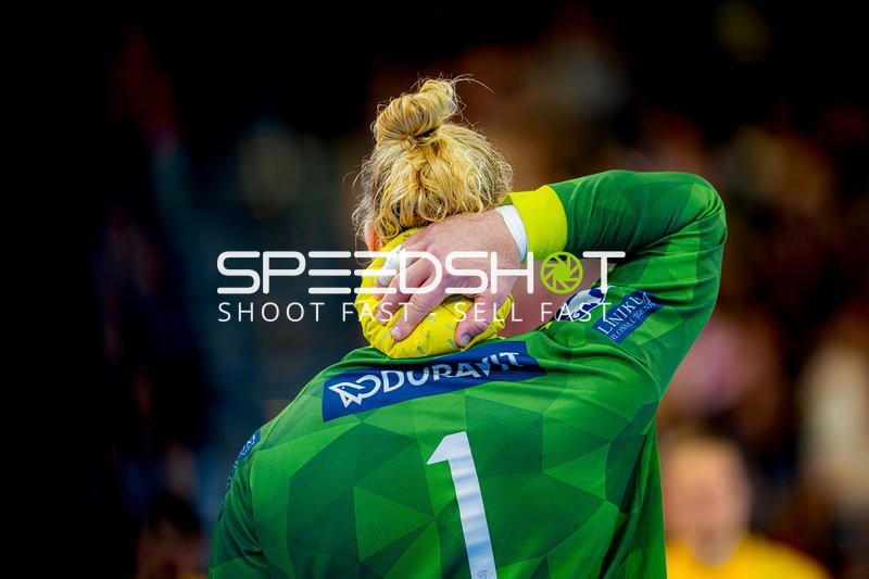 Torwart Mikael Appelgren (1;Rhein Neckar Löwen) bereitet sich vor