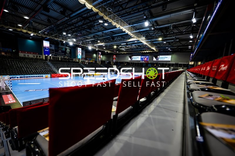 Leere Handballarena vor Spielbeginn