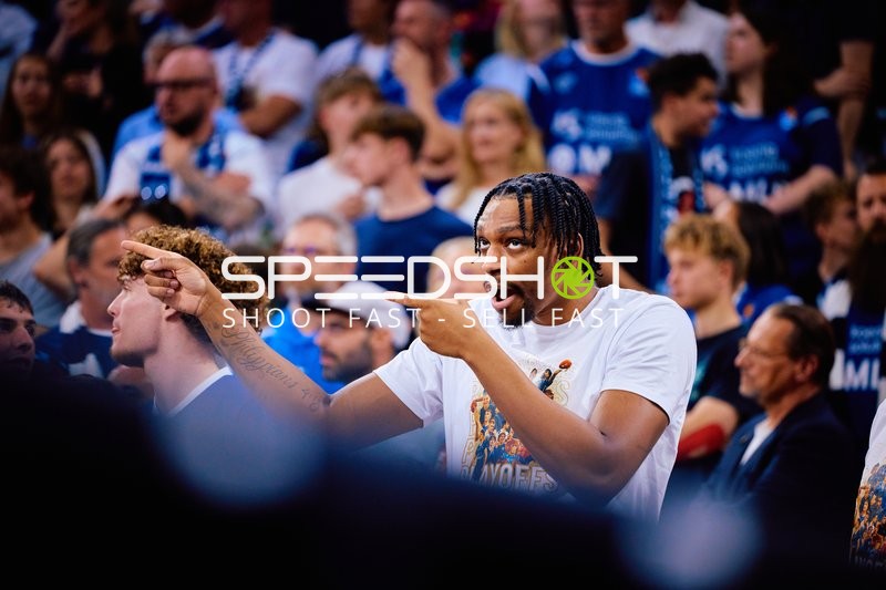 Osun Osunniyi (12, MLP Academics Heidelberg) Jubelt Basketball I Herren I Saison 2024-2025 I Playoff Viertelfinale I 2. Spieltag I MLP Academics Heidelberg – NINERS Chemnitz I 20.05.2025