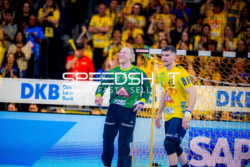 Mikael Appelgren (1, Rhein Neckar Löwen) neben Halil Jaganjac (45, Rhein Neckar Löwen)