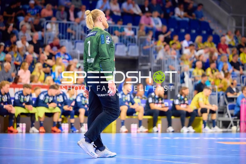 Torwart Mikael Appelgren (1;Rhein Neckar Löwen) im Fokus