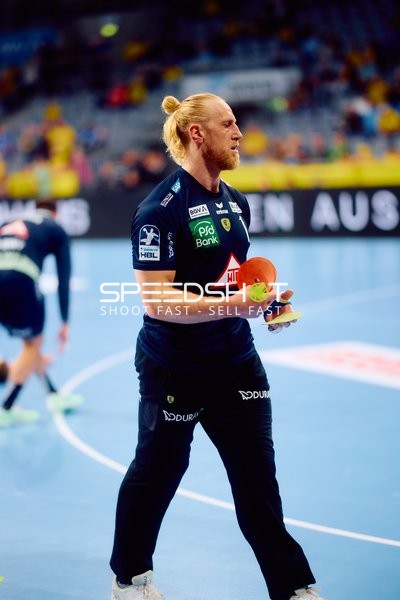 Mikael Appelgren (1; Rhein Neckar Löwen) bereit im Tor