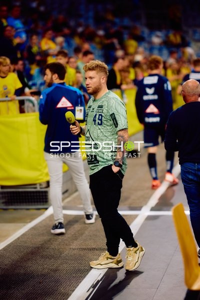 Kevin Gerwin (490; Rhein Neckar Löwen) bei Moderation