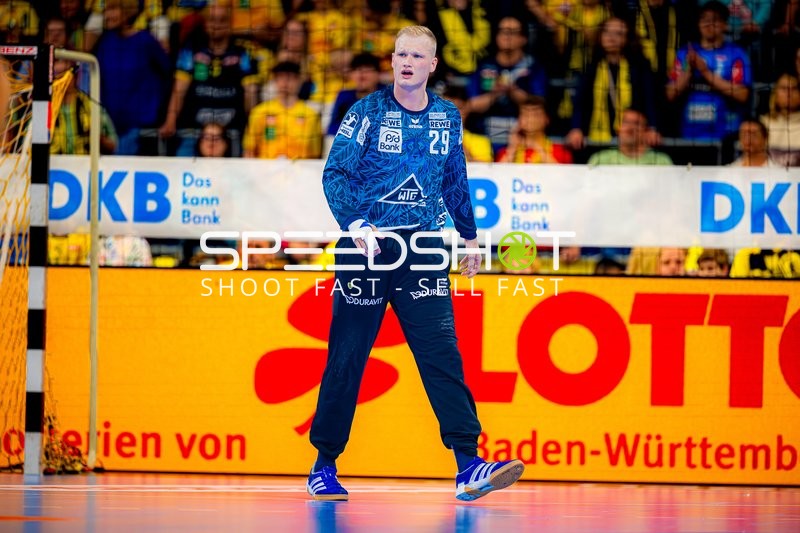Torwart David Späth (29; Rhein Neckar Löwen) im Einsatz