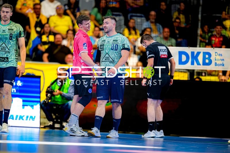 Jubel bei Rhein Neckar Löwen Spielern