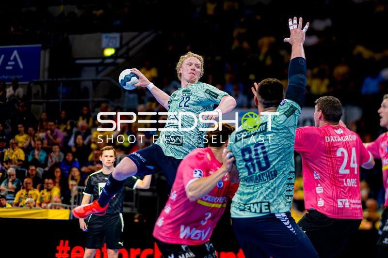 Wurf von Gustav Davidsson (22; Rhein Neckar Löwen) aufs Tor