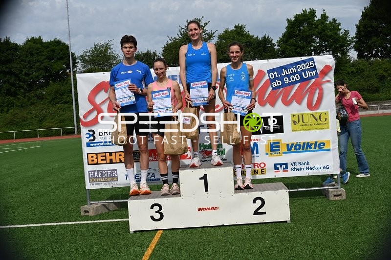 Siegerpodest TVE Sommerlauf Edingen