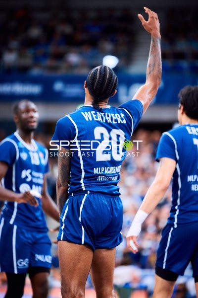 Spieler Michael Weathers (20; MLP Academics Heidelberg) auf dem Court