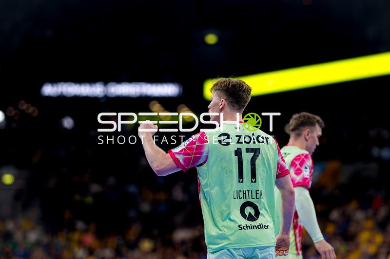 Spieler Leon Keller (17; Rhein Neckar Löwen) in Position