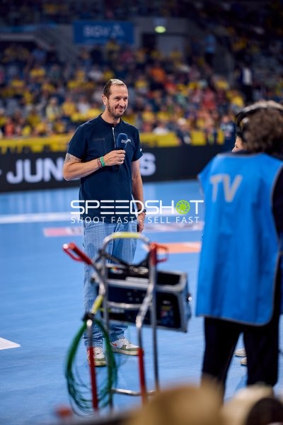 Moderation in der Halle