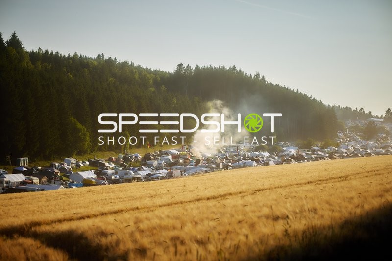 Camping area with smoke