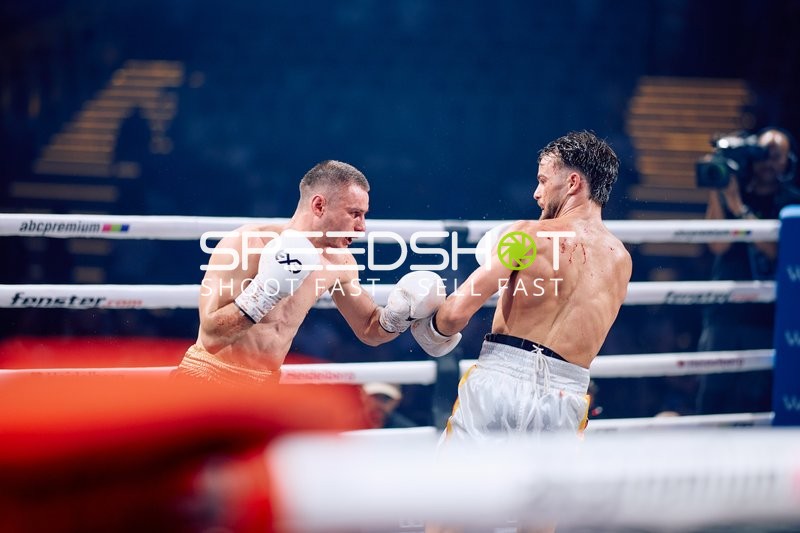 Boxer im intensiven Schlagabtausch