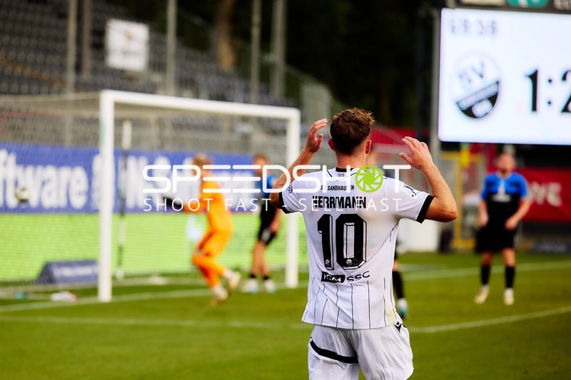 Spieler Jahn Herrmann (10; SV Sandhausen) in Aktion