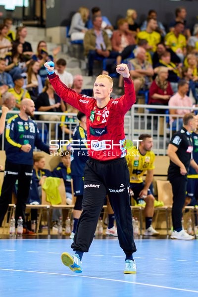 David Späth (29; Rhein Neckar Löwen) jubelt nach Tor