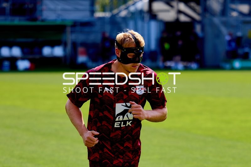 RB Leipzig beim Aufwärmen