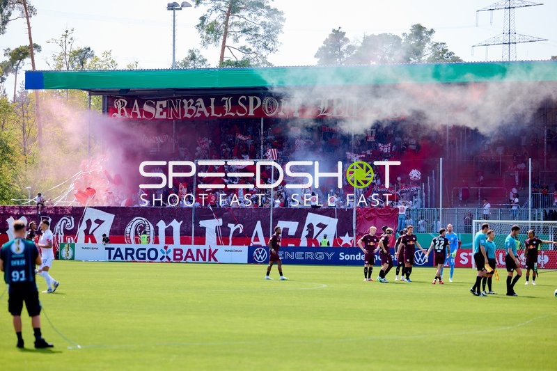 Fans feiern auf der Tribüne