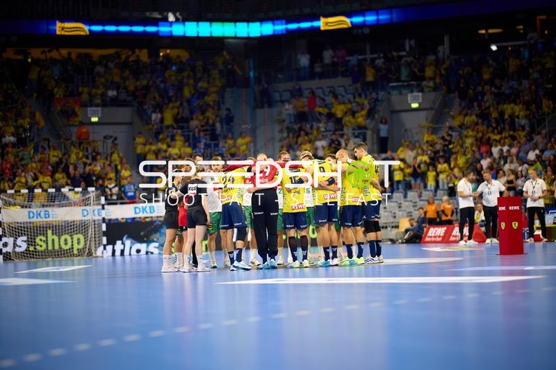 Handball Teams vor Spiel