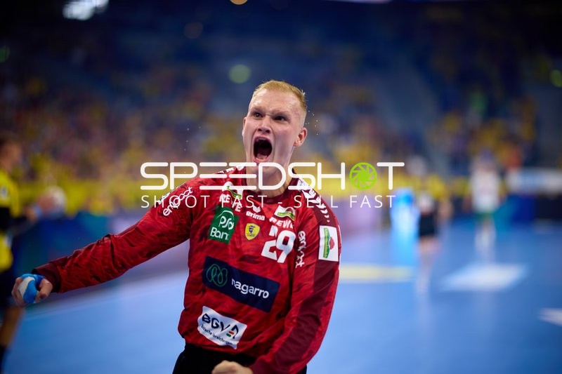 David Späth (29; Rhein Neckar Löwen) jubelt nach Tor