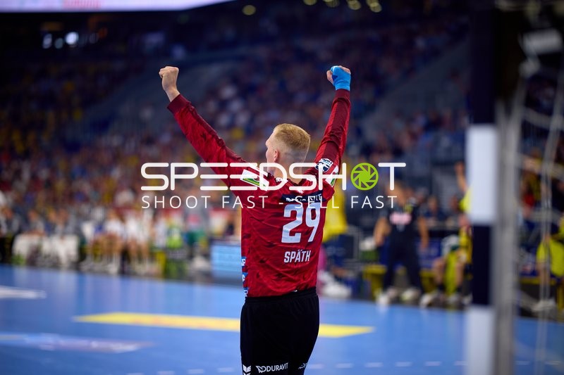Handball Jubel David Späth (29; Rhein Neckar Löwen)