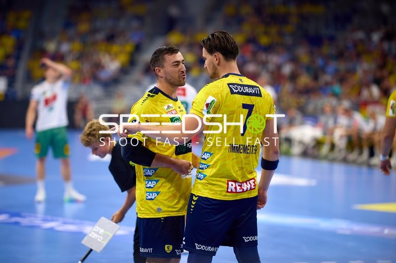 Rhein Neckar Löwen Spieler im Gespräch