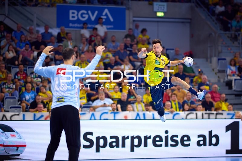 Handball Wurf Patrick Groetzki (24; Rhein Neckar Löwen)