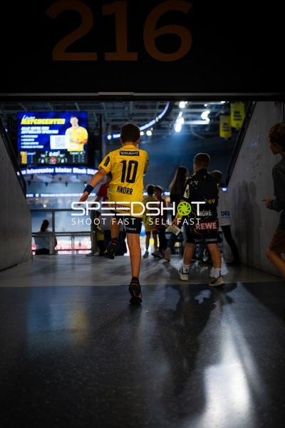 10; Rhein Neckar Löwen läuft in die Halle