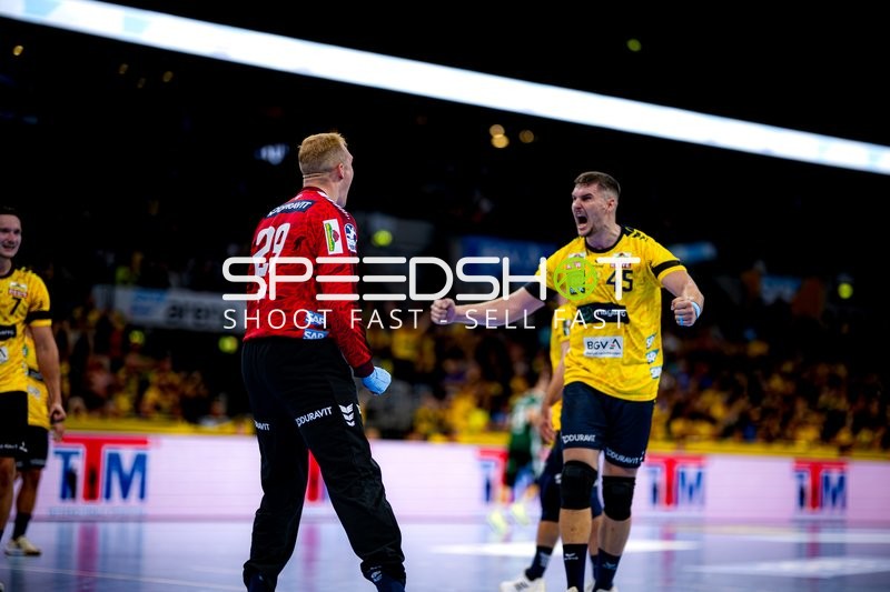 Halil Jaganjac (45; Rhein Neckar Löwen) jubelt nach Tor