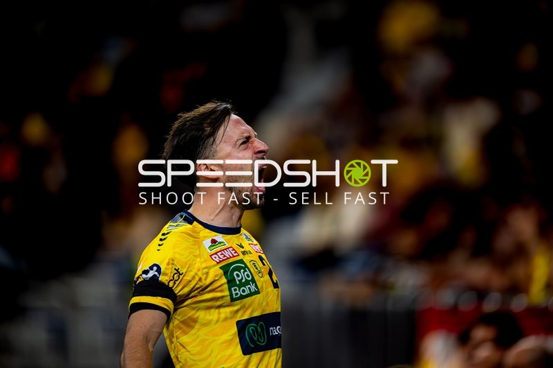 Patrick Groetzki (24; Rhein Neckar Löwen) jubelt nach Tor