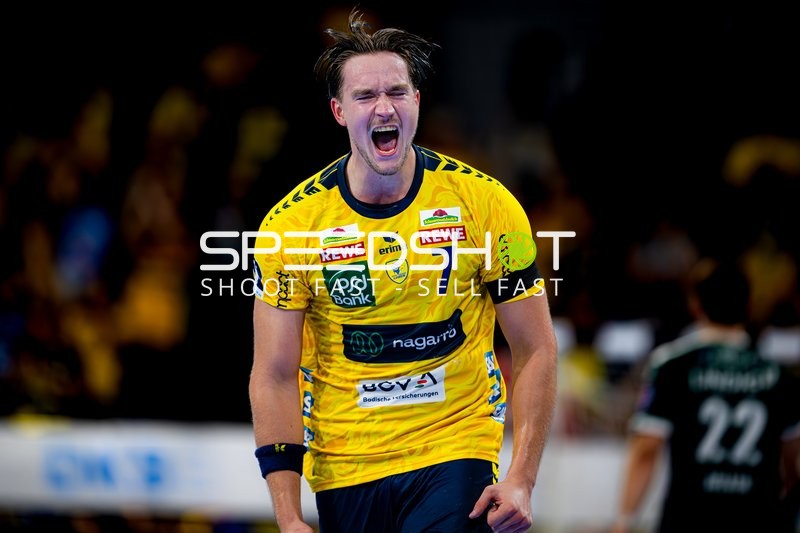 Robert Timmermeister (7; Rhein Neckar Löwen) jubelt nach Tor