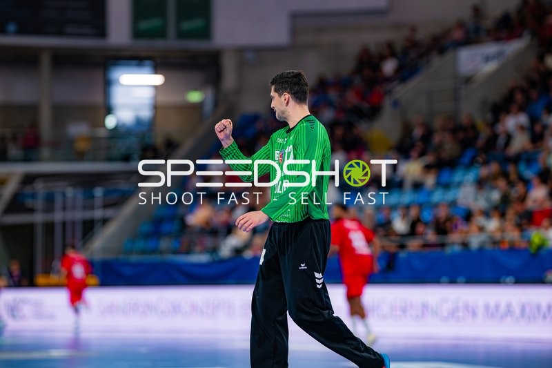 Torwart Filip Baranasic (12; SG BBM Bietigheim) zeigt Entschlossenheit