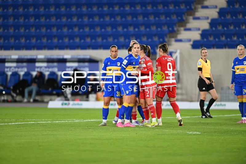 Zweikampf zwischen Rieke Tietz (17; CZJ) und Katja Orschmann (5; 1. FC Union Berlin)