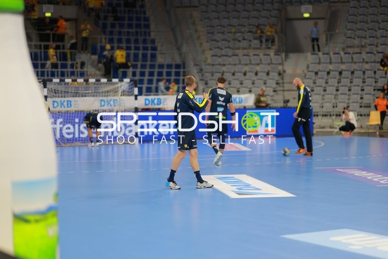 Rhein-Neckar Löwen beim Aufwärmen