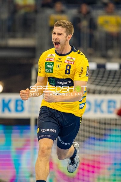 1. Handball-Bundesliga: Tim Nothdurft (8; Rhein Neckar Löwen) jubelt