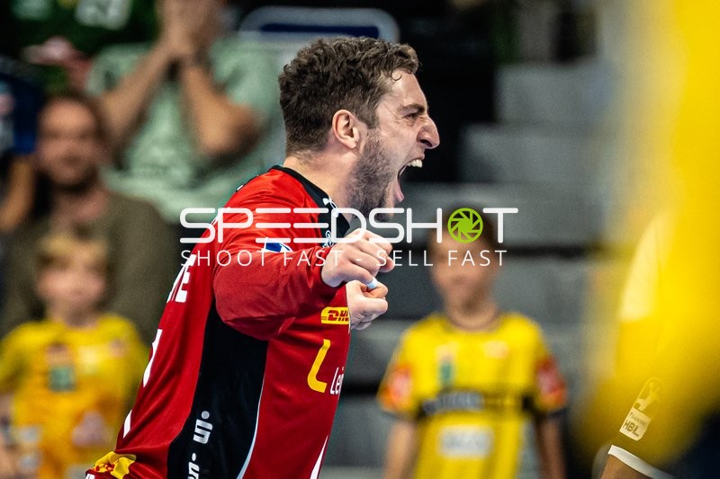 Domenico Ebner (1; SC DHfK Leipzig) jubelt