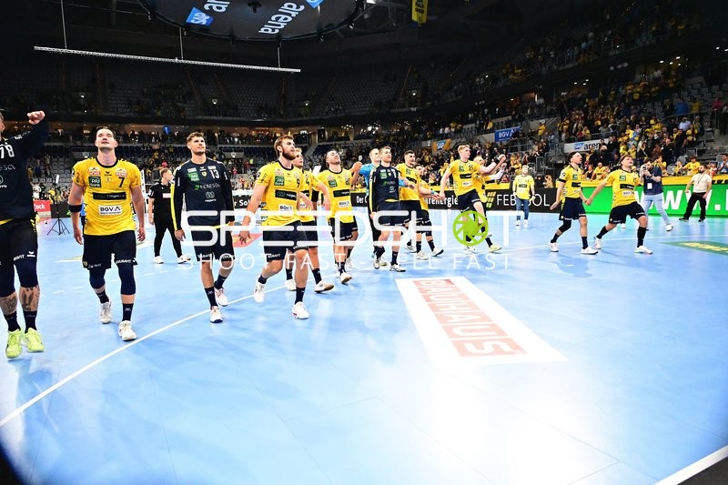 Rhein-Neckar Löwen feiern Sieg in der SAP Arena