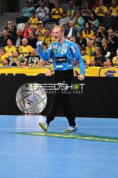 David Späth (29; Rhein Neckar Löwen) jubelt