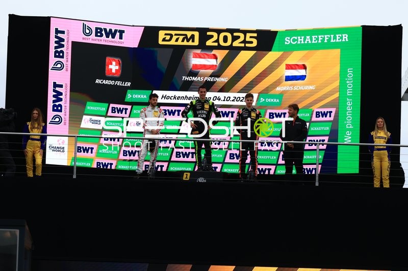Podium mit DTM 2025 (29): Ricardo Feller, DTM 2025 (1): Mirko Bortolotti und DTM 2025 (92): Morris Schuring