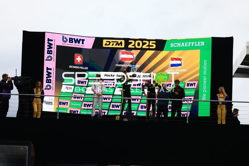 Podium mit DTM 2025 (1): Mirko Bortolotti, DTM 2025 (2): Nicki Thiim, 3; DTM 2025