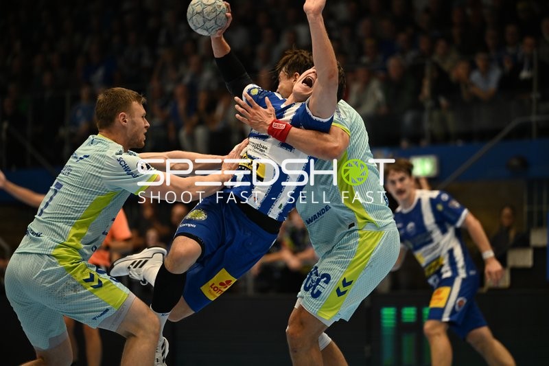 Kristjan Horzen (27; VfL Gummersbach) unter Druck