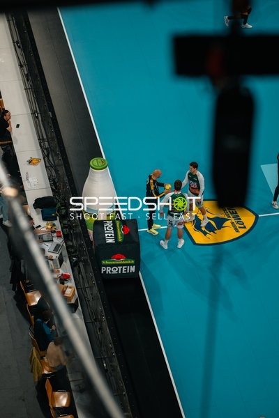 Robert Timmermeister (7; Rhein Neckar Löwen) und David Späth (29; Rhein Neckar Löwen) im Gespräch